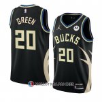 Maillot Milwaukee Bucks A.c. Green NO 20 Statement 2022-23 Noir