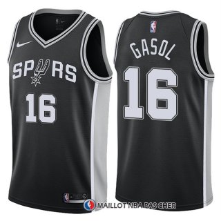 Maillot Authentique San Antonio Spurs Gasol 2017-18 16 Noir