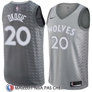 Maillot Minnesota Timberwolves Josh Okogie No 20 Ciudad 2018 Gris