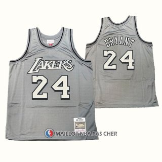 Maillot Los Angeles Lakers Kobe Bryant NO 24 Mitchell & Ness 1996-97 Gris