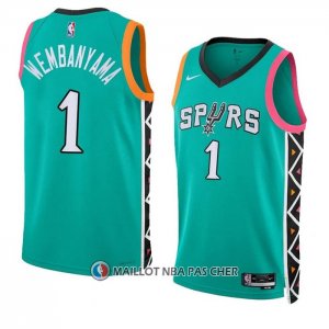 Maillot San Antonio Spurs Victor Wembanyama NO 1 Ville 2022-23 Vert