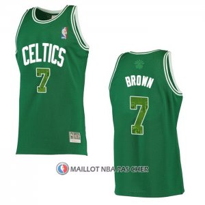 Maillot Boston Celtics Jaylen Brown NO 7 Snakeskin Hardwood Classics 2021 Vert