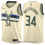 Maillot Milwaukee Bucks Giannis Antetokounmpo Ville 34 Creme