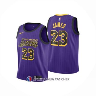 Maillot Enfant Los Angeles Lakers LeBron James NO 23 Ville 2019-20 Volet