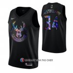 Maillot Milwaukee Bucks Giannis Antetokounmpo Iridescent Logo Noir