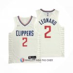 Maillot Los Angeles Clippers Kawhi Leonard NO 2 Association 2020-21 Authentique Blanc