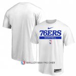 Maillot Manche Courte Philadelphia 76ers Practice Performance 2022-23 Blanc