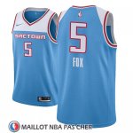 Maillot Sacramento Kings De'aaron Fox No 5 Ciudad 2018-19 Bleu