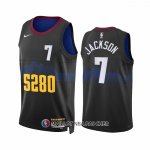 Maillot Denver Nuggets Reggie Jackson NO 7 Ville 2023-24 Noir