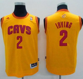 Maillot Enfant de Irving Cleveland Cavaliers #2 Jaune
