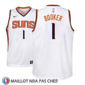 Maillot Enfant Phoenix Suns Devin Booker No 1 2017-18 Blanc