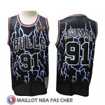 Maillot Lightning Chicago Bulls Dennis Rodman Noir
