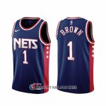Maillot Brooklyn Nets Bruce Brown NO 1 Ville 2021-22 Bleu