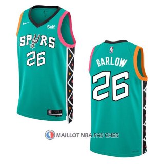 Maillot San Antonio Spurs Dominick Barlow NO 26 Ville 2022-23 Vert