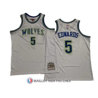 Maillot Minnesota Timberwolves Anthony Edwards NO 5 Mitchell & Ness 2023-24 Blanc