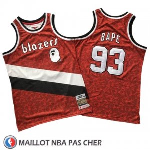 Maillot Portland Trail Blazers Bape No 93 Retro Rouge