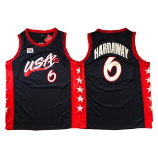 Maillot USA 1996 Hardaway 6 Noir