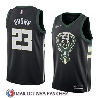 Maillot Milwaukee Bucks Sterling Brown No 23 Statement 2018 Noir