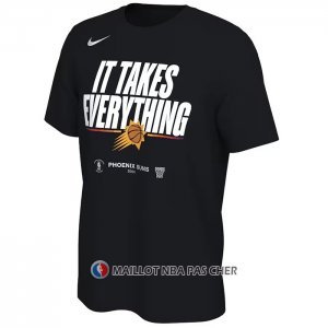 Maillot Manche Courte Phoenix Suns 2024 NBA Playoffs Mantra Noir