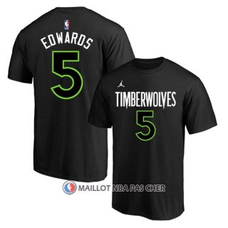 Maillot Manche Courte Minnesota Timberwolves Anthony Edwards Statement Noir