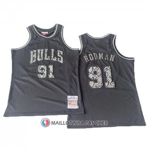 Maillot Chicago Bulls Dennis Rodman NO 91 Mitchell & Ness 1997-98 Noir1