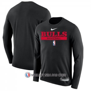Maillot Manches Longues Chicago Bulls Practice Performance 2022-23 Noir