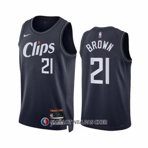 Maillot Los Angeles Clippers Kobe Brown NO 21 Ville 2023-24 Bleu