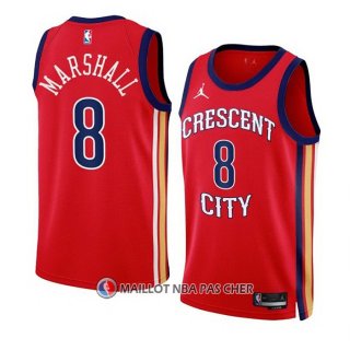 Maillot New Orleans Pelicans Naji Marshall NO 8 Statement 2023-24 Rouge