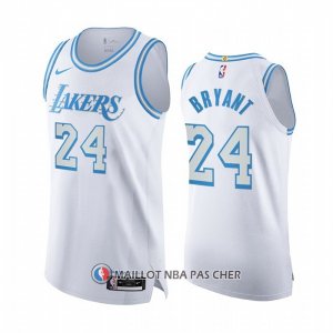 Maillot Los Angeles Lakers Kobe Bryant NO 24 Ville Authentique 2020-21 Blanc