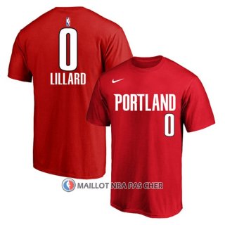 Maillot Manche Courte Portland Trail Blazers Damian Lillard Rouge