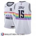 Maillot Denver Nuggets Nikola Jokic No 15 Ciudad 2018-19 Blanc