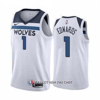 Maillot Minnesota Timberwolves Anthony Edwards NO 1 Association Blanc