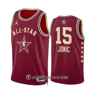 Maillot All Star 2024 Denver Nuggets Nikola Jokic NO 15 Rouge