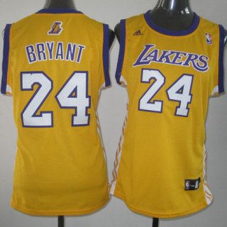 Maillot Femme de Bryant Los Angeles Lakers #24 Jaune
