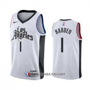 Maillot Los Angeles Clippers James Harden NO 1 Ville 2019-20 Blanc