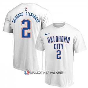 Maillot Manche Courte Oklahoma City Thunder Shai Gilgeous-Alexander Blanc