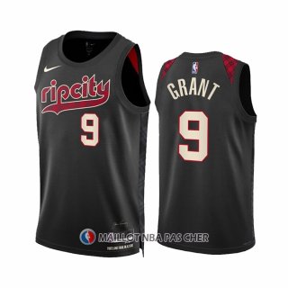 Maillot Portland Trail Blazers Jerami Grant NO 9 Ville 2023-24 Noir