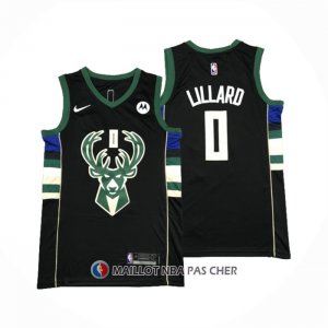 Maillot Milwaukee Bucks Damian Lillard NO 0 Statement 2018-19 Noir