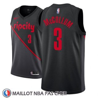 Maillot Portland Trail Blazers C.j. Mccollum No 3 Ciudad 2018-19 Noir