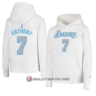 Veste a Capuche Los Angeles Lakers Carmelo Anthony Ville Blanc