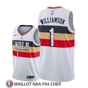 Maillot New Orleans Pelicans Zion Williamson Earned 2019-20 Blanc