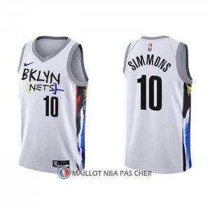 Maillot Brooklyn Nets Ben Simmons NO 10 Ville 2022-23 Blanc
