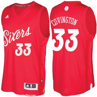 Maillot Navidad 2016 76ers Robert Covington 33 Rouge