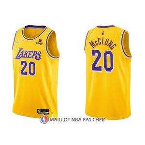 Maillot Los Angeles Lakers Mac Mcclung NO 20 75th Anniversary 2021-22 Jaune