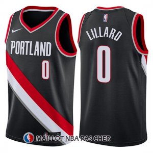 Maillot Portland Trail Blazers Damian Lillard 0 2017-18 Noir