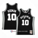 Maillot San Antonio Spurs Dennis Rodman NO 10 Mitchell & Ness 1993-94 Noir