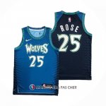 Maillot Minnesota Timberwolves Derrick Rose NO 25 Ville 2021-22 Bleu