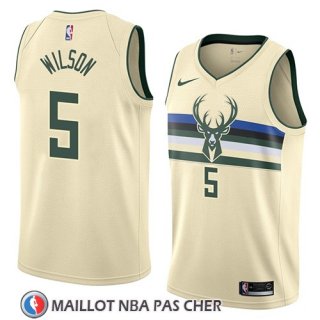 Maillot Milwaukee Bucks D.j. Wilson No 5 Ciudad 2018 Crema