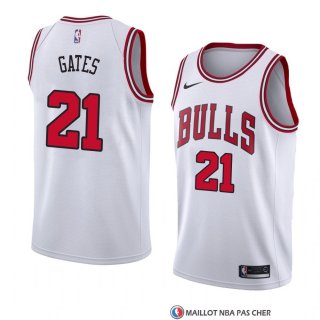 Maillot Chicago Bulls Kaiser Gates Association 2018 Blanc