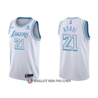Maillot Los Angeles Lakers Joel Ayayi NO 21 Ville 2021-22 Blanc